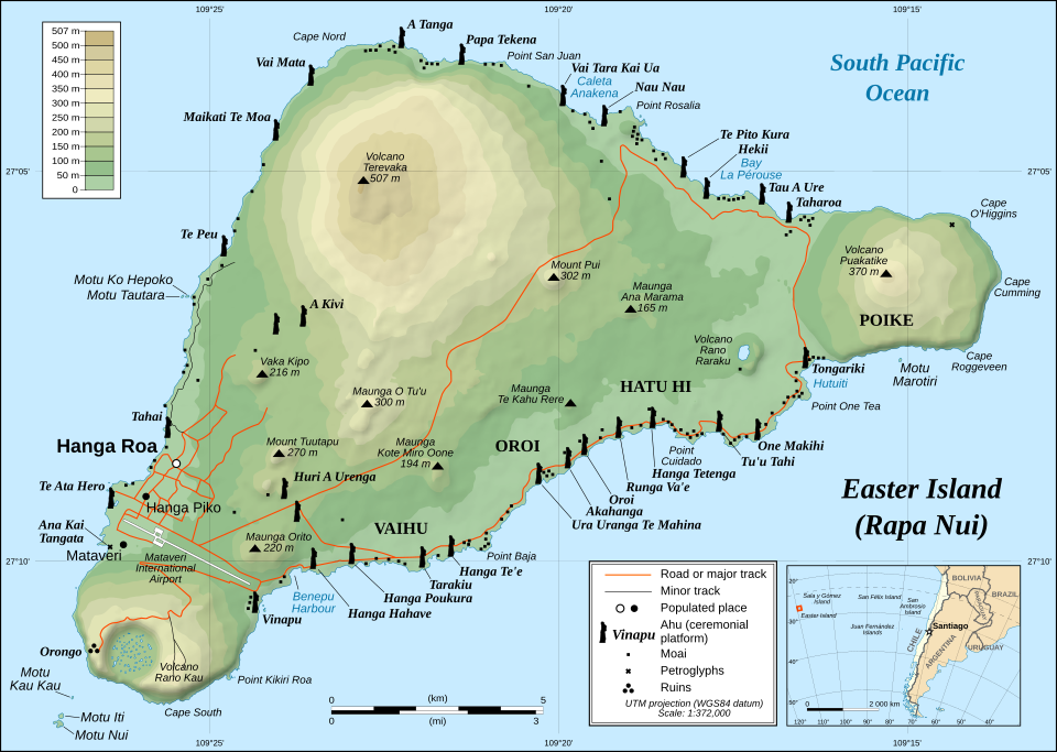 Ponto Turístico Rano Raraku em Ilha de Páscoa