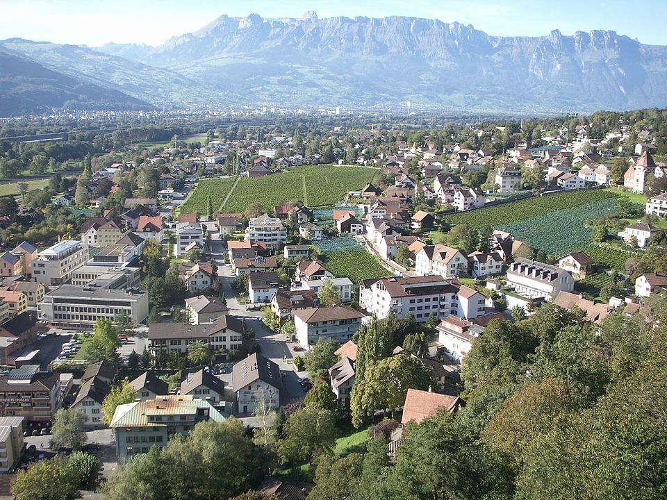 Ponto Turístico Casa Vermelha (Rotes Haus) em Vaduz